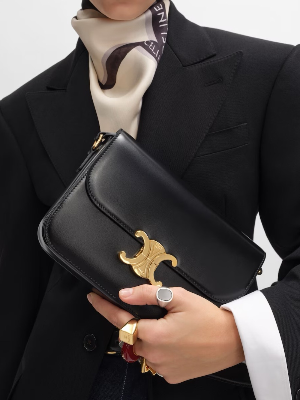 MAKE AN OFFER - Celine Classique Triomphe Bag in Black